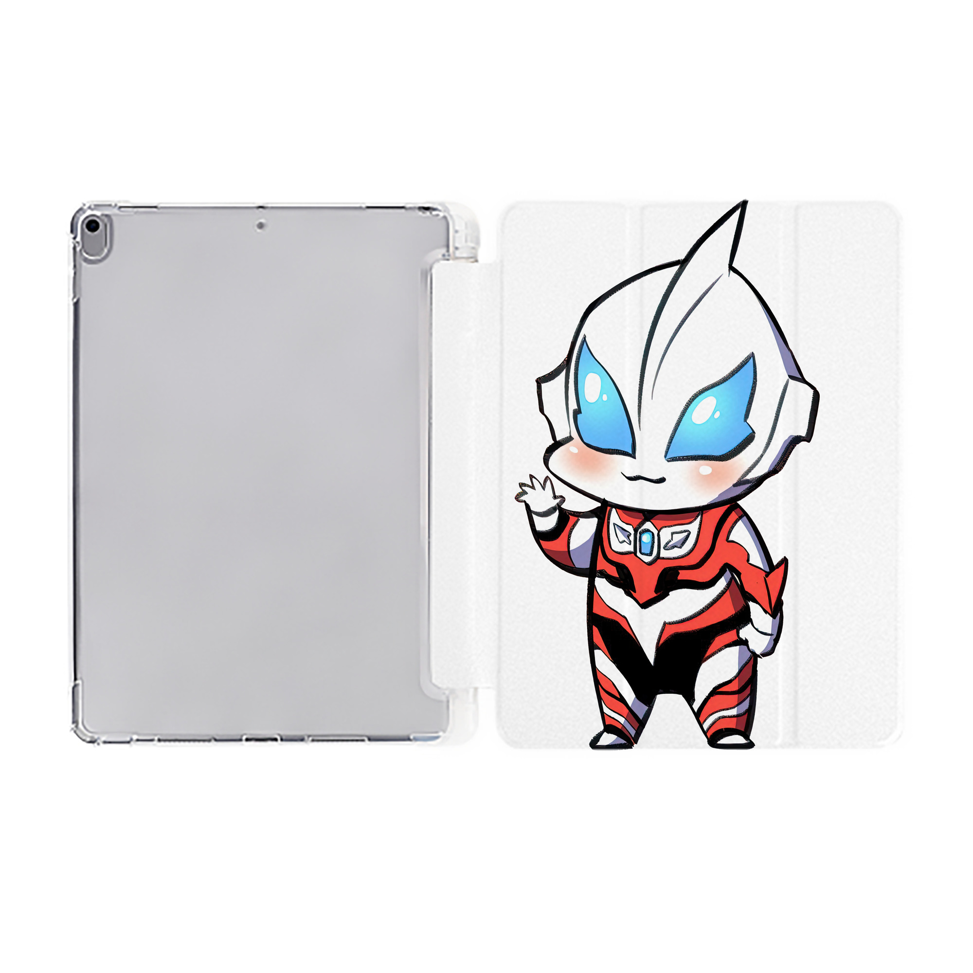 （画像用） ウルトラマン Ultraman IPad ケース ペン収納付き 三つ折りスタンド PUレザー×シリコン 対応機種9.5/10.5/10.9インチ